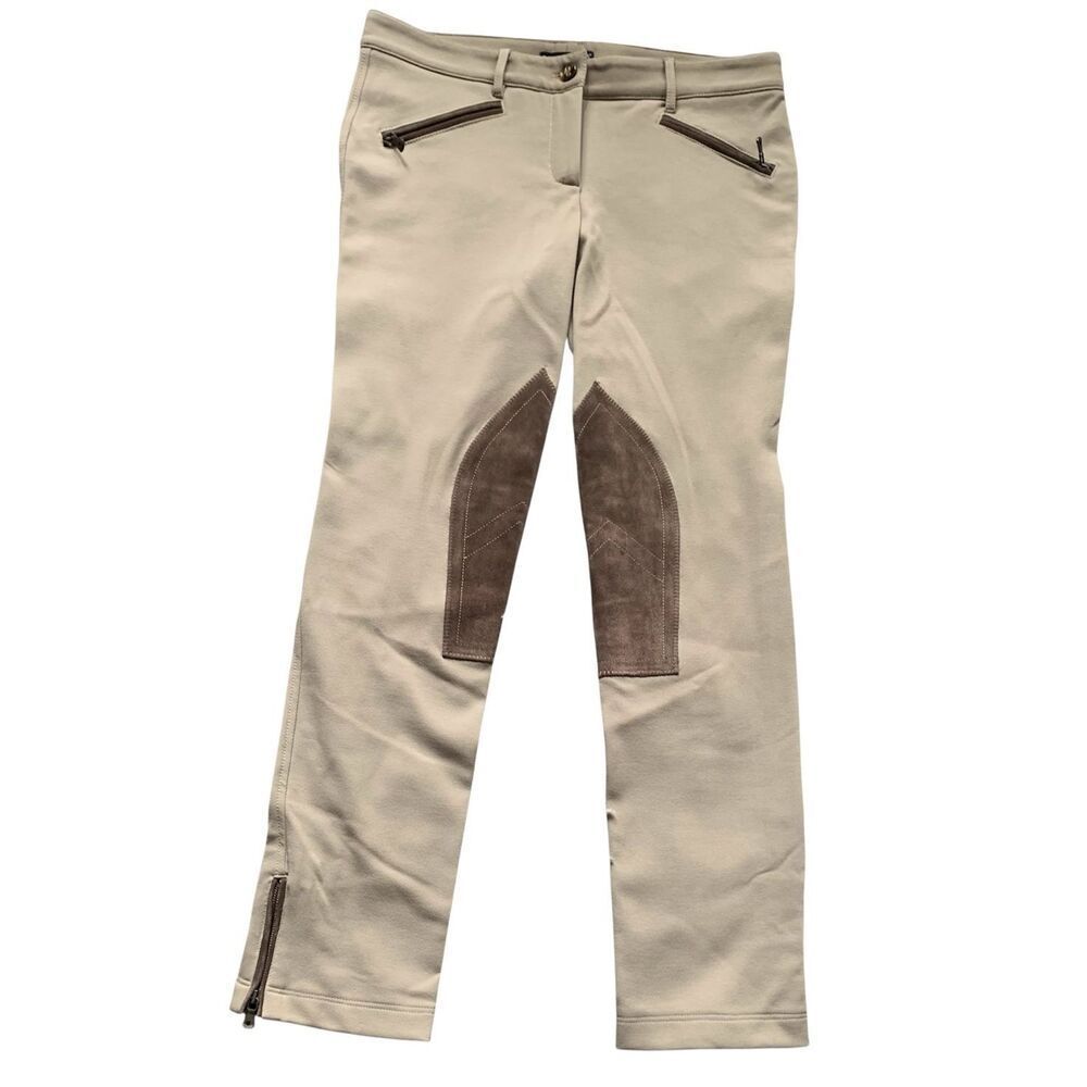 NEW NWOT Dolce & Gabbana ITALY tan leather trim Breeches riding PANTS sz 46 Medi